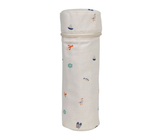 Sac Bouteille Isotherme Été à la Mer – Bleu – Ø10 × H31 cm