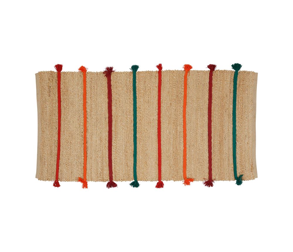 Tapis Seguia naturel en jute & coton – 140 x 70 cm