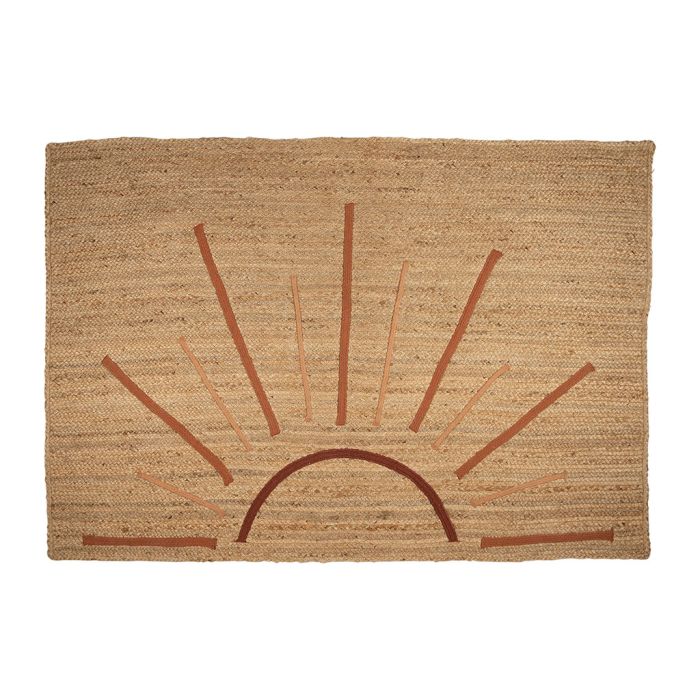 Tapis TROPIC Etoile naturel et terracotta - 180x120cm - jute