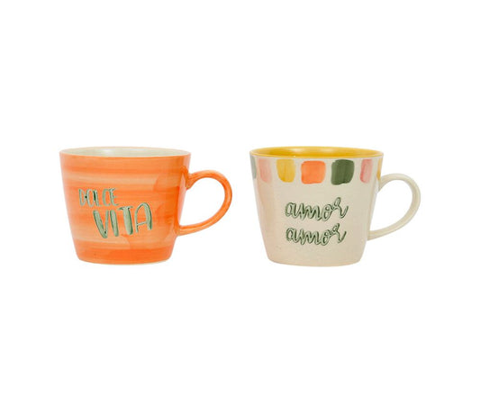 Set de 2 tasses à thé Dolce Vita en grès – 35 cl