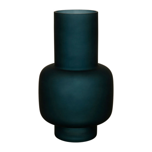 Vase mat - ETERRA bleu - 15xh25cm - verre