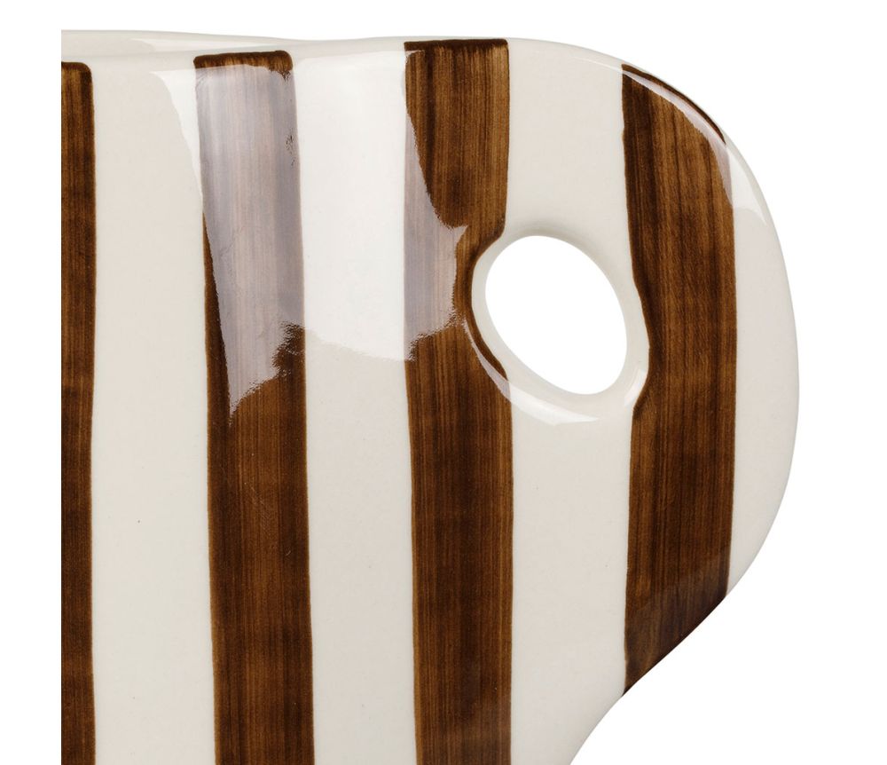 Vase pichet Artist – grès rayé – 19 x 4,5 x H24 cm