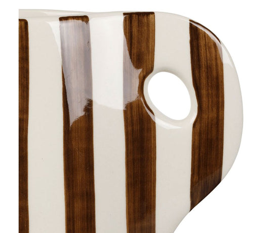 Vase pichet Artist – grès rayé – 19 x 4,5 x H24 cm
