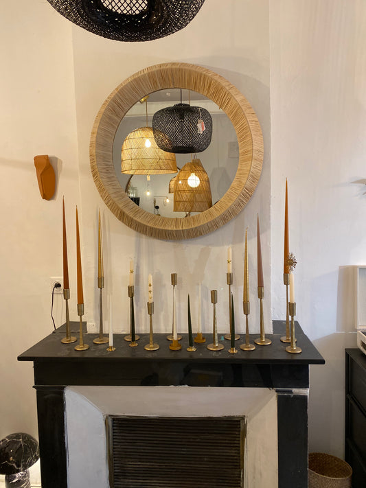 Miroir en fibre naturel