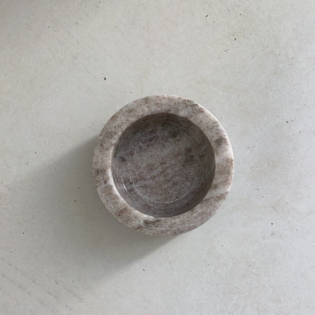 MARMAR - bougeoir - marbre - DIA 7,7 x H 3 cm - gris clair